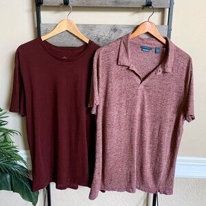 ST JOHN'S BAY & PERRY ELLIS SHORT SLEEVE SHIRT BUNDLE OF 2 / Sizes XL